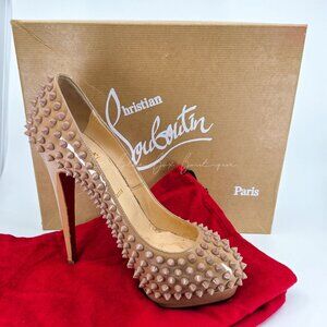 Christian Louboutin Nude Pumps 150mm Alti Spikes Platform Heels Size 39 B+ Cond.